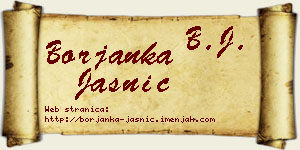 Borjanka Jasnić vizit kartica